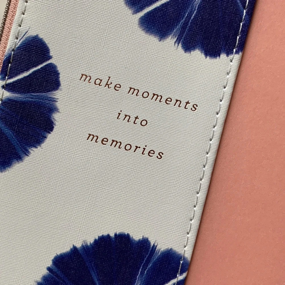 DesignWorks Ink Leatherette Journal with Zipper Pouch Indigo Batik